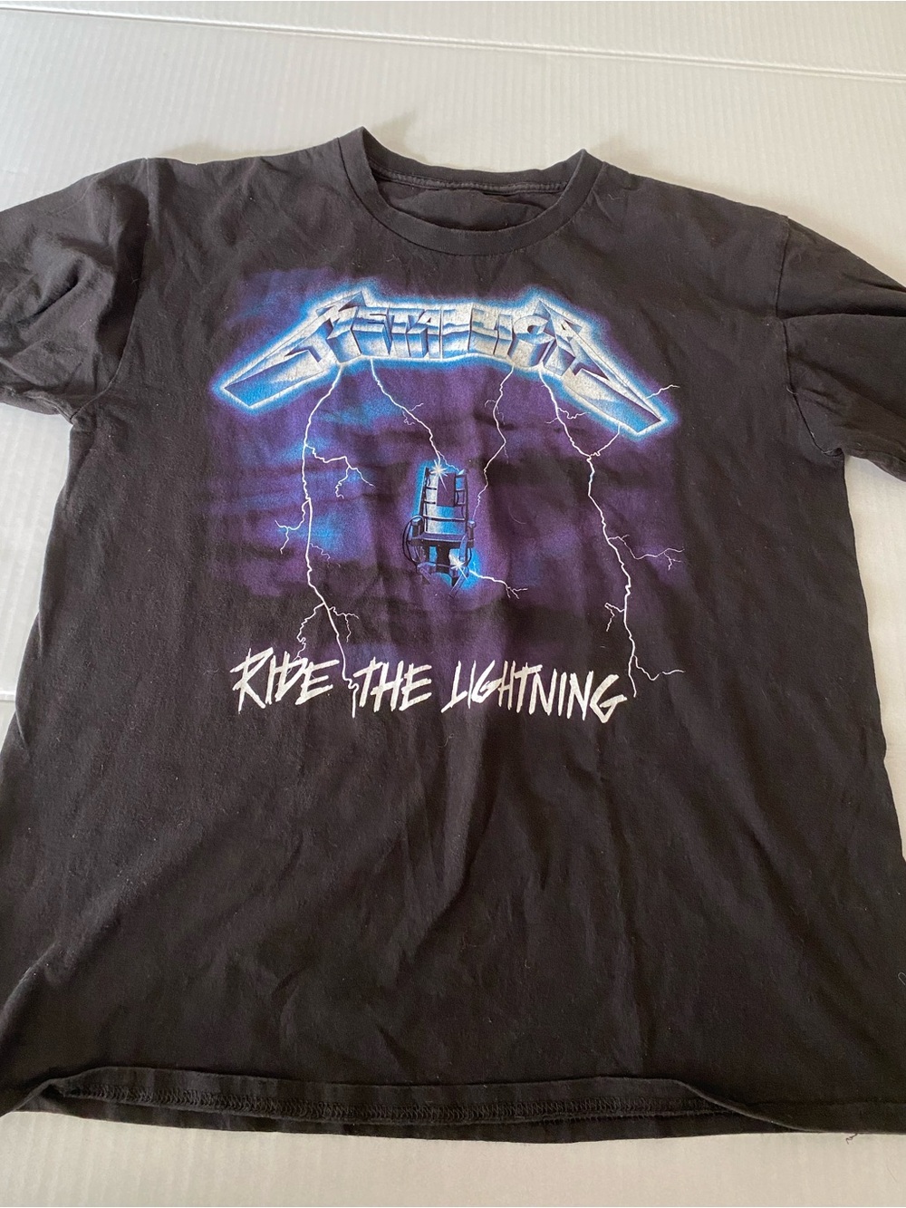 Metallica "Ride the Lightning" Black Graphic T-Shirt Size XL
